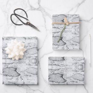 White Python Snake Skin Print Geschenkpapier Set