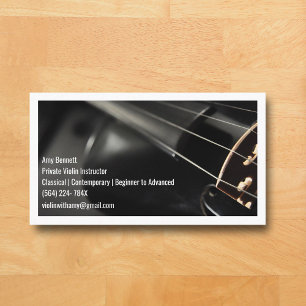 White Qr Code Black Violin Violinist Visitenkarte