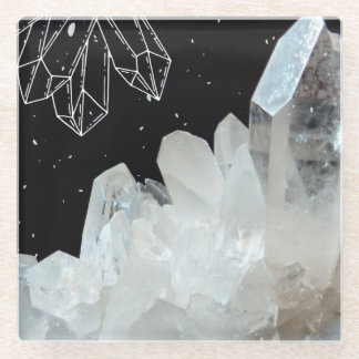 White Quarz Crystal Gemstone Geode Natural Stone Glasuntersetzer