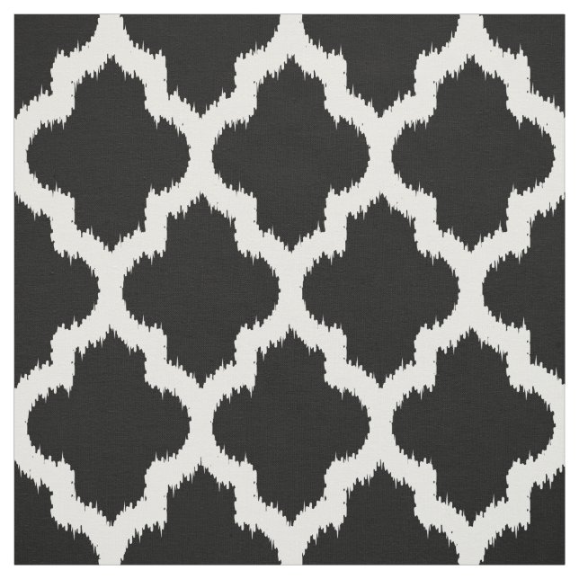 White Quatrefoil Kat & Custom Black Background 2 Stoff (Muster)