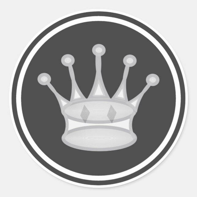 White Queen Schess Piece Runder Aufkleber (Vorderseite)
