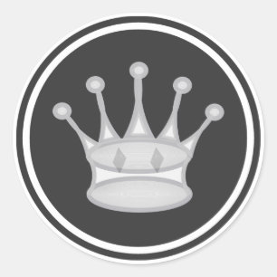 White Queen Schess Piece Runder Aufkleber