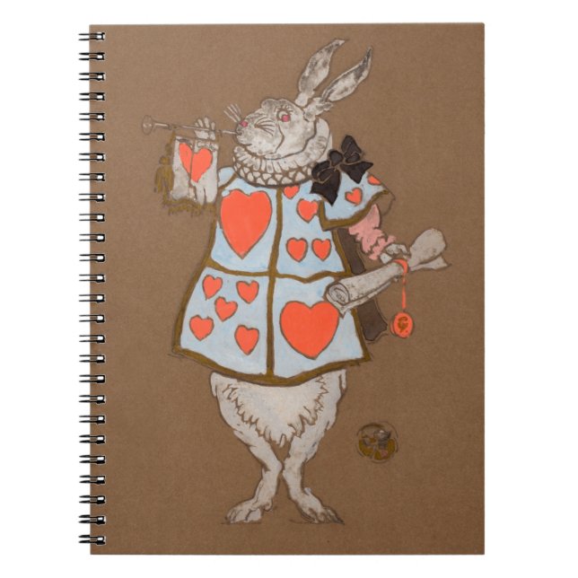 White Rabbit Alice Art Notebook - Whimsical Notizblock (Vorderseite)