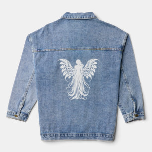 White Radiant Ethereal Emblem Angelic Beauty Jeansjacke