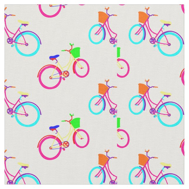 White Rainbow Bikes Colorful Stoff (Nahaufnahme)