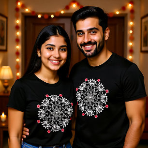 White Rangoli mit Hibiskus T-Shirt