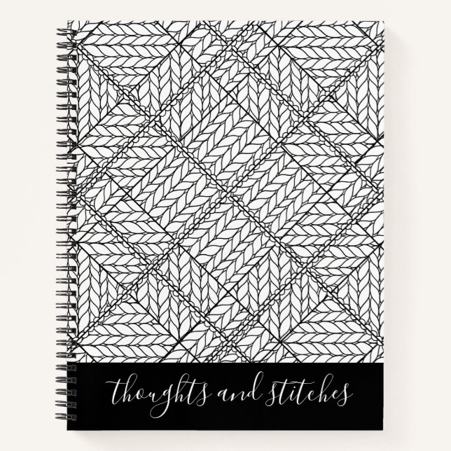 WHITE RAUTE STRICK 8.5x11 Notebook + Text II Notizbuch (Vorderseite)