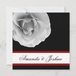 WHITE RED and BLACK Rose Blume Einladung Hochzeit
