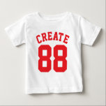 White & Red Baby | Sports Jersey Design T-shirt<br><div class="desc">White & Red Baby | Sports Jersey Design - Baby Raglan T-Shirt</div>
