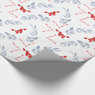 White Red Berries Weihnachtsgeschenk Wrapping Pape Geschenkpapier