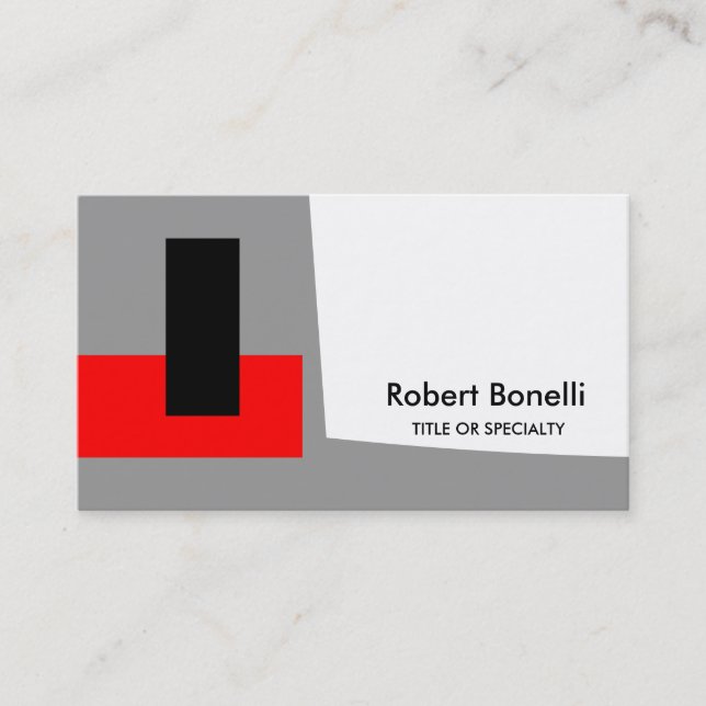 White Red Black Schlicht Modern Business Card Visitenkarte (Vorderseite)