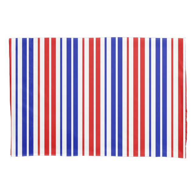 White Red Blue Stripes Pattern   Kissenbezug (Vorderseite)