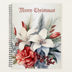 White Red Blume Weihnachten Urlaub Elegante Planer