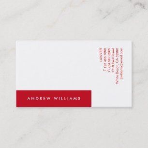 White Red Contemporary Minimalistic Business Card Visitenkarte