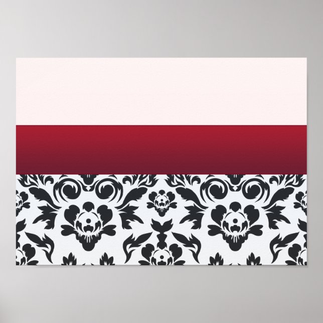 White Red Damask Special Poster (Vorne)
