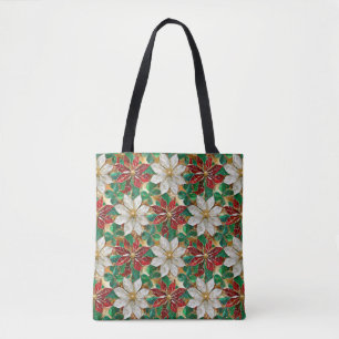 White Red Green Gold Poinsettia