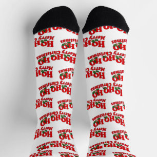 White red ho ho ho ho santa Weihnachten Socken