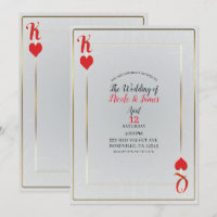 White Red King & Queen of Hearts Elegante Hochzeit