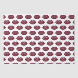 White Red Lips Kisses Seidenpapier