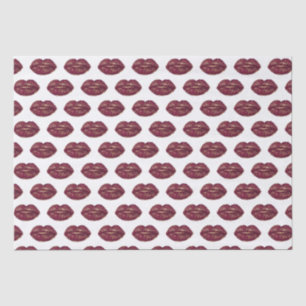 White Red Lips Kisses Seidenpapier