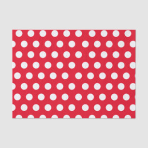 White & Red Medium Polka Weihnachten Seidenpapier