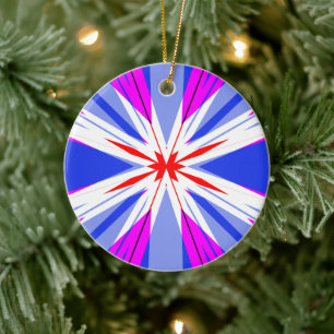 White Red Pink Blue Weihnachten Sternexplosion Sta Keramik Ornament