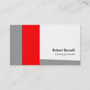 White Red Schlicht Modern Consultant Business Card Visitenkarte