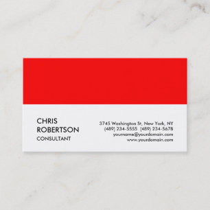 White Red Strip Attraktive Charm Business Card Visitenkarte