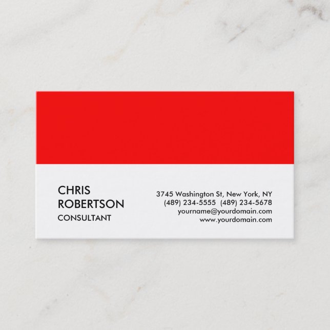 White Red Strip Attraktive Charm Business Card Visitenkarte (Vorderseite)