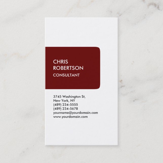 White Red Strip Attraktive Charming Business Card Visitenkarte (Vorderseite)