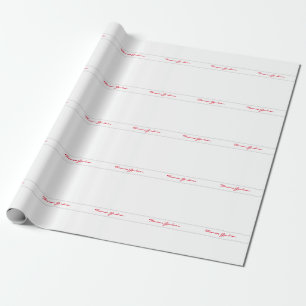 White Red Trendy Handwriting Schlicht Creative Mod Geschenkpapier