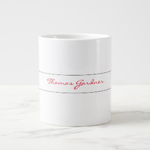 White Red Trendy Handwriting Schlicht Creative Mod Jumbo-Tasse