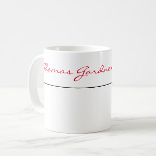 White Red Trendy Handwriting Schlicht Creative Mod Kaffeetasse