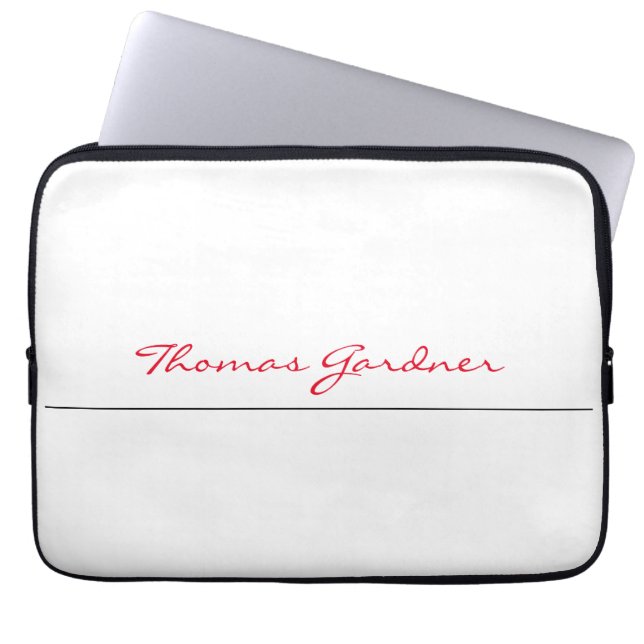 White Red Trendy Handwriting Schlicht Creative Mod Laptopschutzhülle (Vorderseite)