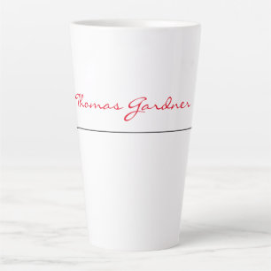 White Red Trendy Handwriting Schlicht Creative Mod Milchtasse