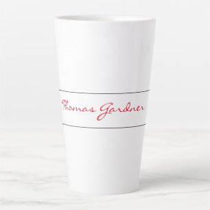 White Red Trendy Handwriting Schlicht Creative Mod Milchtasse