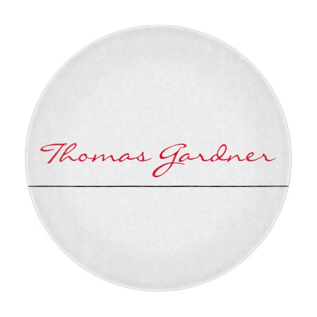 White Red Trendy Handwriting Schlicht Creative Mod Schneidebrett (Vorderseite)