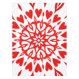White Red Winter Blume Herz Mandala Weihnachten Tischdecke