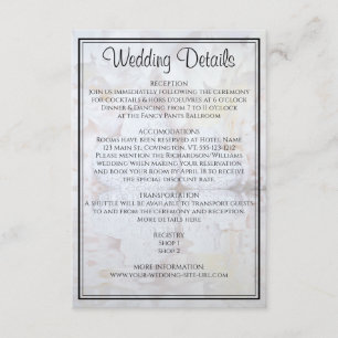 White Reflections Wedding Details Enclosure Card Begleitkarte