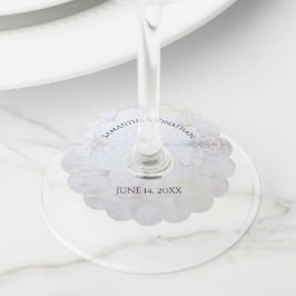White Reflections Wedine Glass Tags