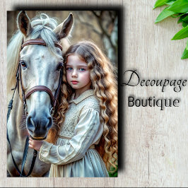 White Reins Decoupage Seidenpapier
