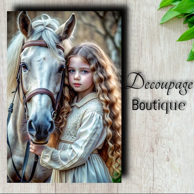 White Reins Decoupage Seidenpapier (White Reins Decoupage Tissue Paper)