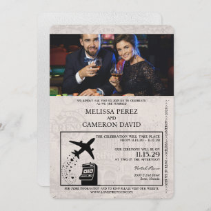 White Reno Passport Einladung zur Hochzeit