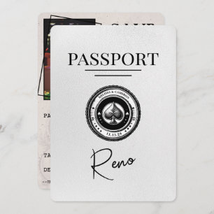 White Reno Passport Save the Date