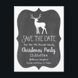 White Rentier Chalkboard Jährliches Weihnachtsfest Ankündigungspostkarte<br><div class="desc">White Rentier Chalkboard Jährliches Weihnachtsfest Party</div>