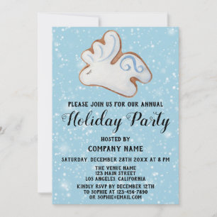 White Rentier Cookie Snow Company Holiday Party Einladung