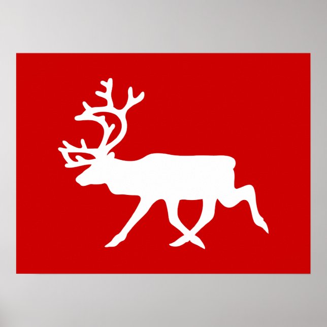 White Rentier/Kariou-Silhouette Poster (Vorne)