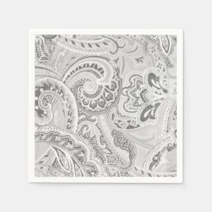 White Retro Paisley Bandanna/Bandana Serviette