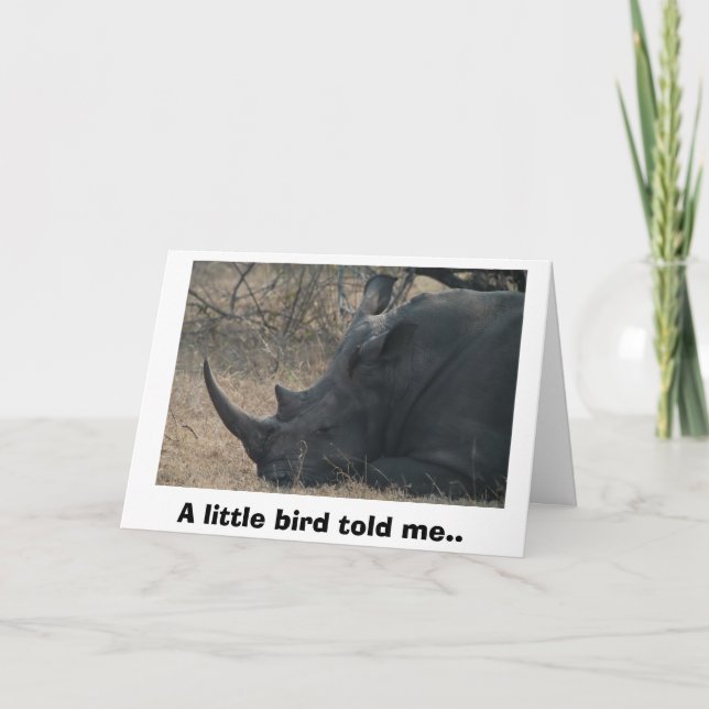 White Rhino Gets Advice from a Little Bird, A... Karte (Vorderseite)