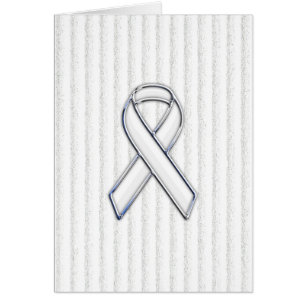 White Ribbon Awareness on Vertical Stripes